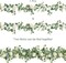 2Pcs(13 Ft) Artificial Eucalyptus Flower Garland with White Rose Flowers,Faux Rose Vine Gypsophila Garland,Floral Garland Greenery Garland for Home Party Wedding Table Decor (White, 2PCS)